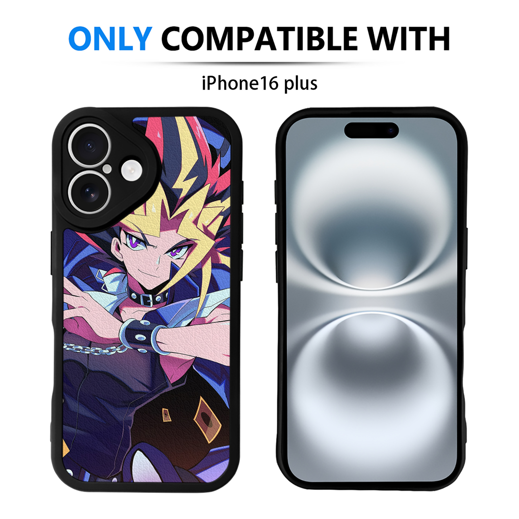 （画像用） 遊☆戯☆王 Yu-Gi-Oh! 【iPhone 16シリーズ対応】シリコンスマホケース（レザー調） 材質：シリコン